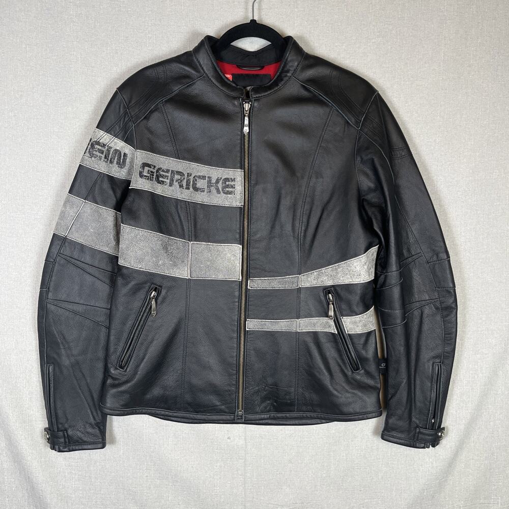 Womens Size 10 Medium Hein Gericke Leather Racer Motorcycle Biker Jacket Coat